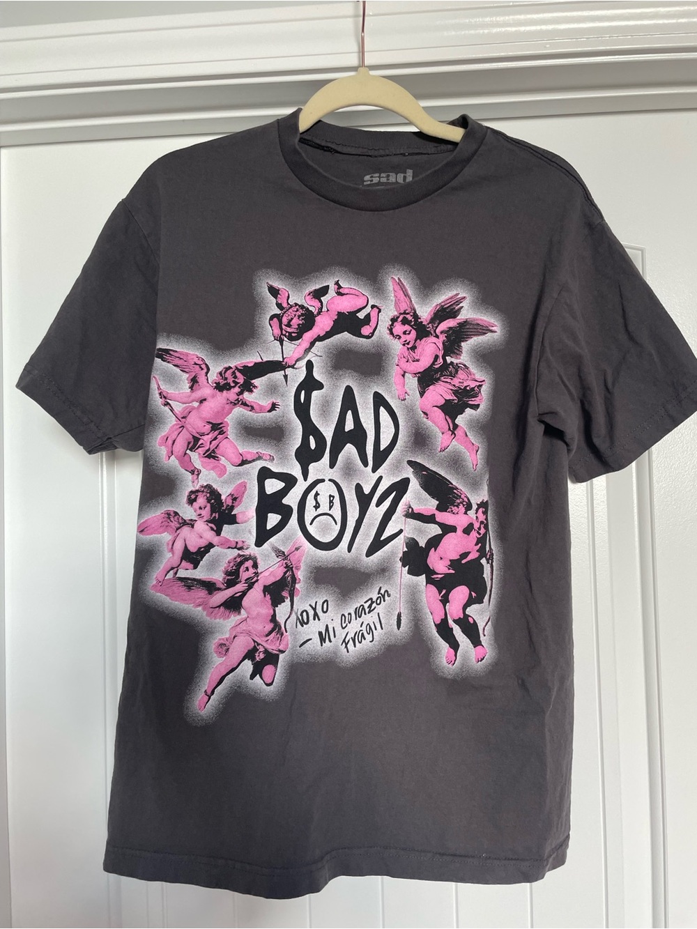 Junior H Graphic Tee - Black with Pink Print
